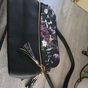 Elegant Black Floral Mini Bag